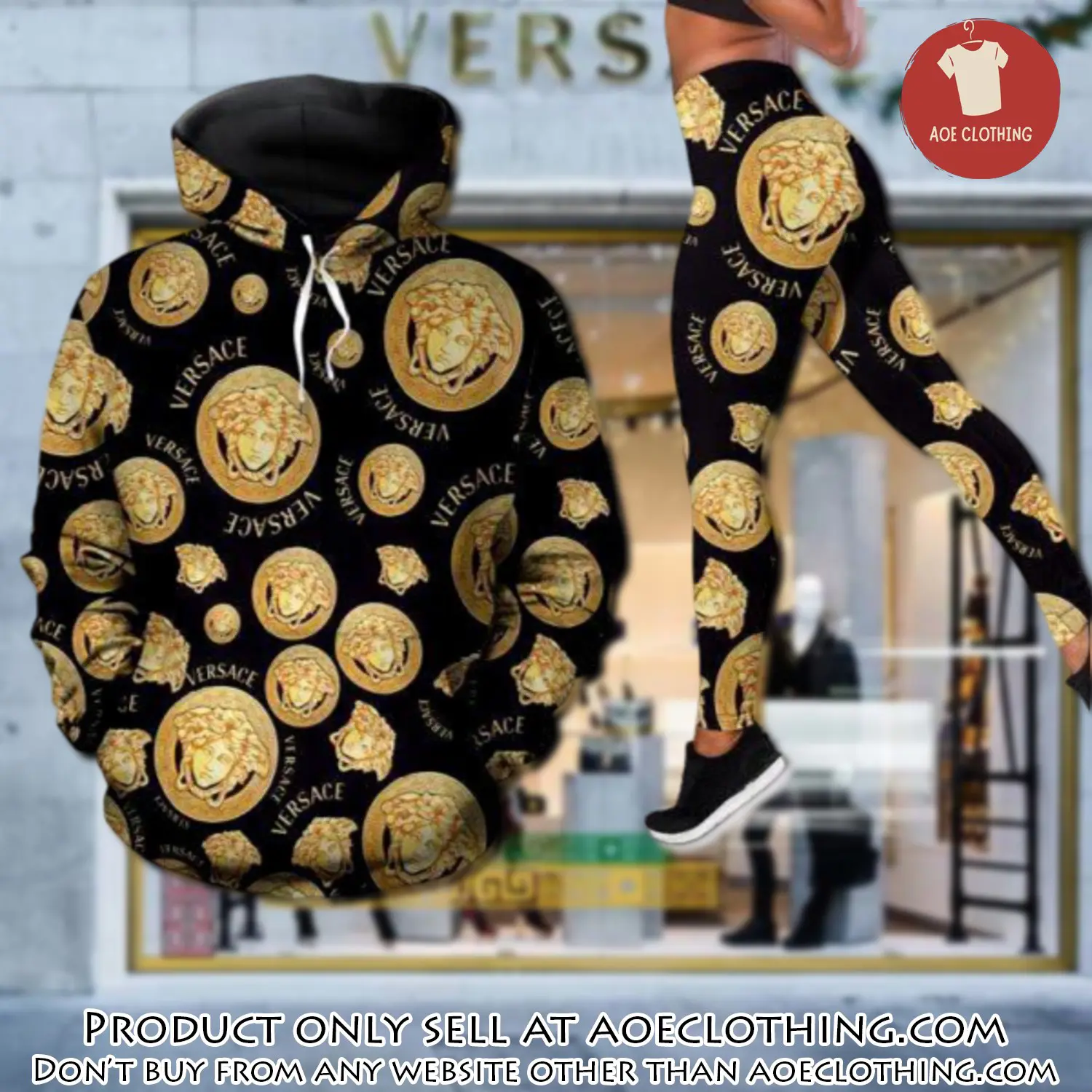 Gianni versace hoodie legging set luxury for women aoe1424209